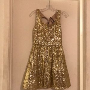 Gold sequined dress